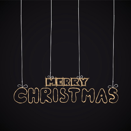 Christmas hand drawn typography for xmas design. Vector illustrationのイラスト素材