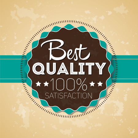 Old round retro vintage grunge label with text best quality, vector illustrationのイラスト素材