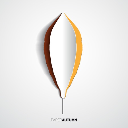 Paper cut leaf, Origami style, Vector illustration cardのイラスト素材