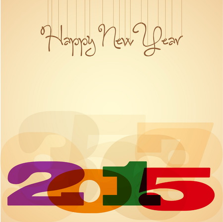 2015, Happy New Year Greeting Design Layout In Vector Format, vintageのイラスト素材
