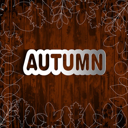 Autumn vintage vector typography poster on wood backgroundのイラスト素材