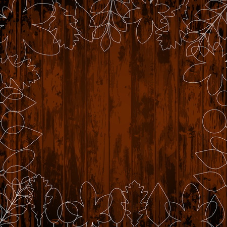 Autumn vintage vector poster on wood backgroundのイラスト素材