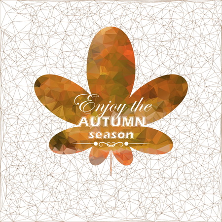 Autumn triangular background with leaf. Vector illustrationのイラスト素材