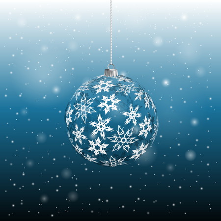 Christmas ball from snowflakes on blue background, eps 10のイラスト素材