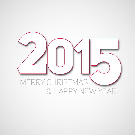Simple Happy New Year 2015 vector cardのイラスト素材