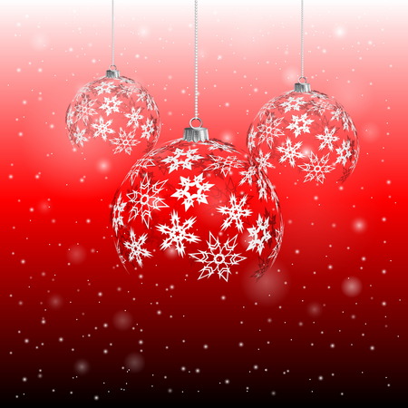 Christmas ball from snowflakes on red background, eps 10のイラスト素材