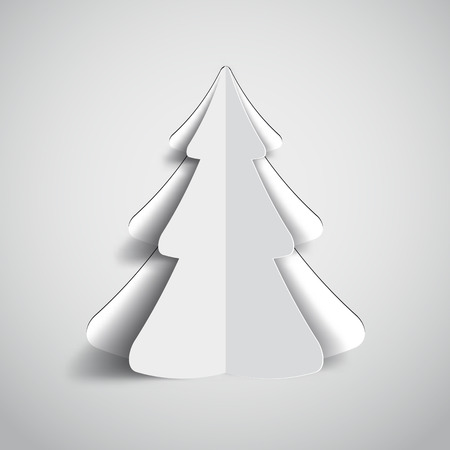 Creative paper Christmas tree on white background. simple vector Illustrationのイラスト素材