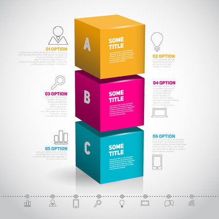 Cube template for infographic or web designのイラスト素材