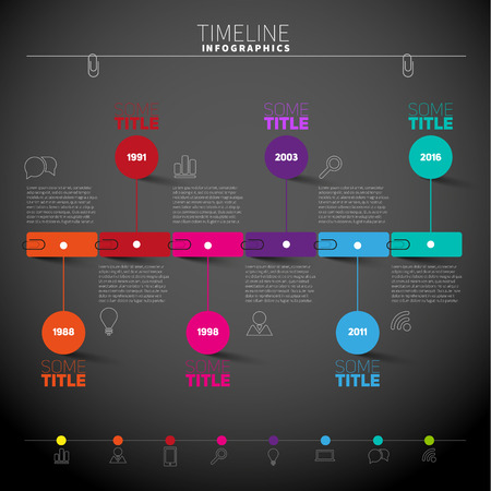 Infographic timeline report template with symbols or iconsのイラスト素材