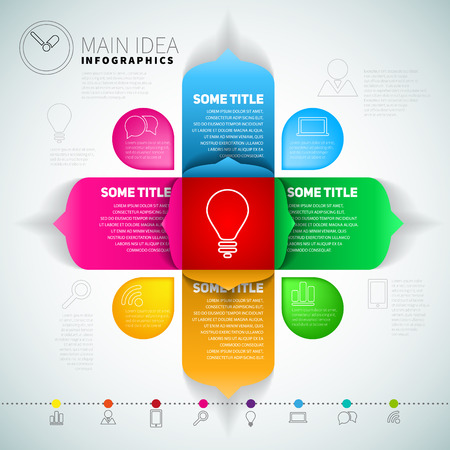 Modern Design infographics template - Main Idea conceptのイラスト素材