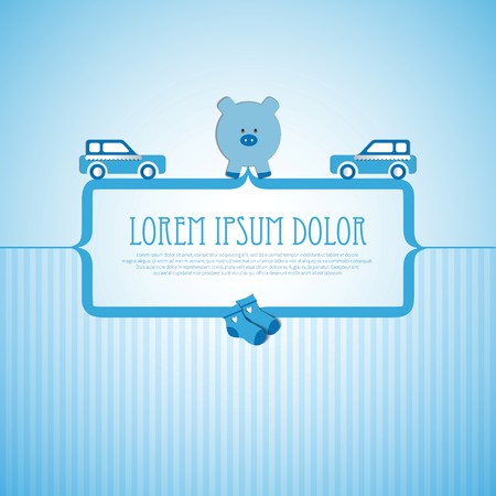 Baby shower invitation card for boyのイラスト素材