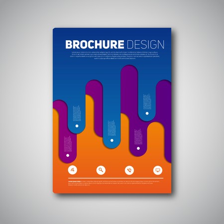 Modern original design, template for magazine covers, brochures with curved lines.のイラスト素材