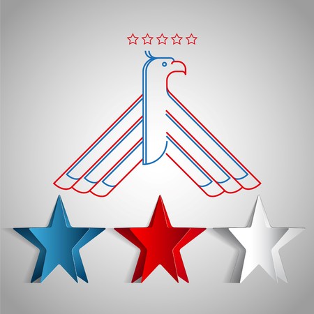Made in the USA Symbol with American color, flag and eagleのイラスト素材