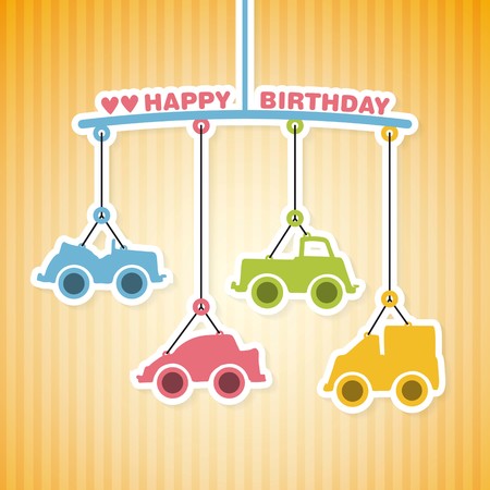 Happy birthday or baby shower arrival announcementのイラスト素材