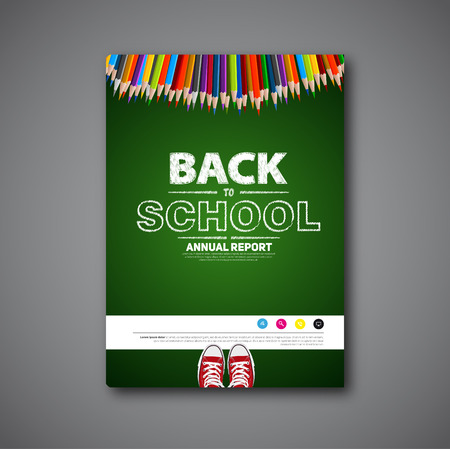 Back to school cover or brochure vector, design handwritten sketch itemsのイラスト素材