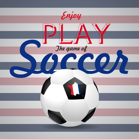 Concept for Euro 2016 France football championship. A soccer ball and a France map with a France flag, vintage styleのイラスト素材