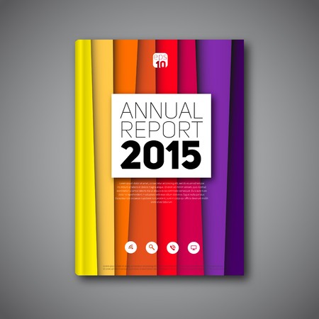 Modern abstract lineart book cover, brochure, flyer, report, design template with color stripesのイラスト素材