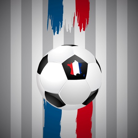 Concept for Euro 2016 France football championship. A soccer ball and a France map with a France flagのイラスト素材