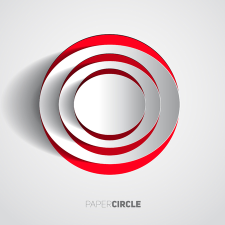 Abstract red paper circle on light background, Vector illustrationのイラスト素材
