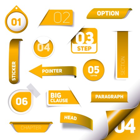 Set of orange progress step icons Set of orange progress step icons