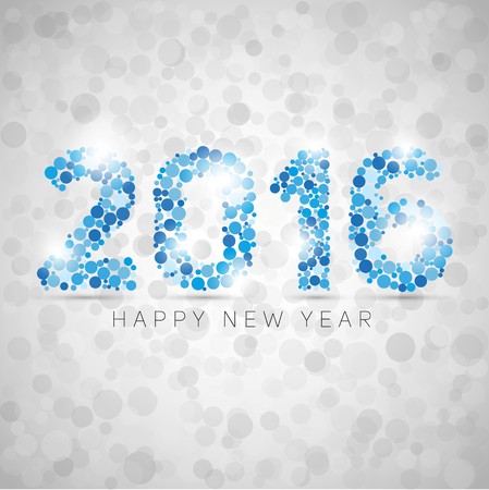 Happy new year 2016. Colorful dots design. simple style illustrationのイラスト素材