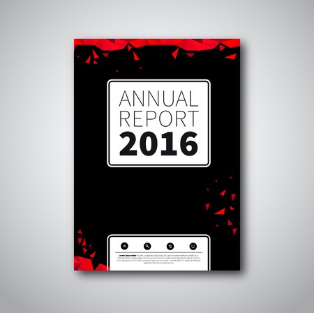 Vector abstract book or brochure, Modern design template from geometric triangle shapes, dark versionのイラスト素材