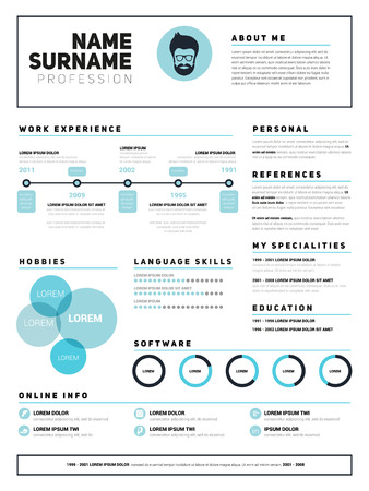 Minimalist CV, resume template with simple design, vectorのイラスト素材