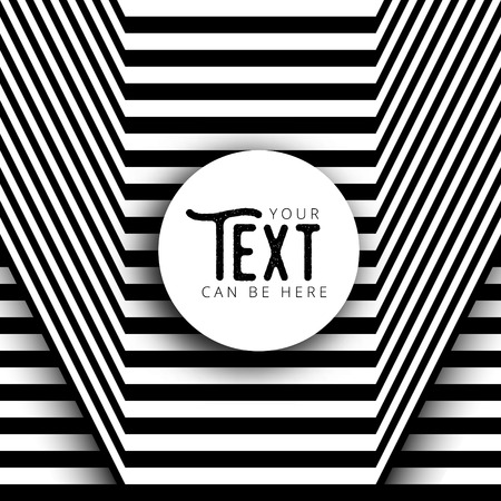 Abstract round text box design with minimal black and white background, vector illustration, optical illusionのイラスト素材