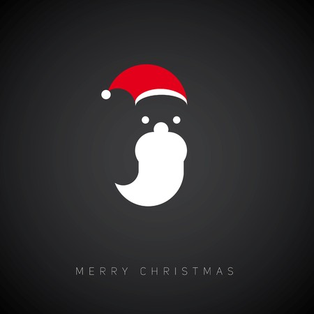 Santa face simple flat abstract symbol, Christmas card, vector symbol illustrationのイラスト素材
