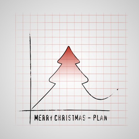 Merry Christmas tree on checkers plan graf, improve gifts on christmas dayのイラスト素材