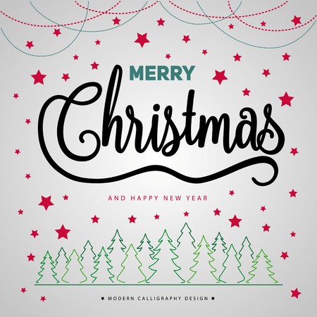 Merry Christmas gift poster. Christmas gold glittering lettering design. Happy new year design card. Christmas surprise illustration. Vector illustration EPS 10のイラスト素材