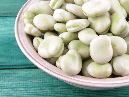 bowl full of broad beans close-ups