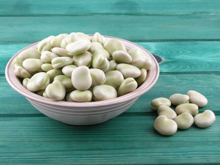 bowl full of broad beans close-ups
