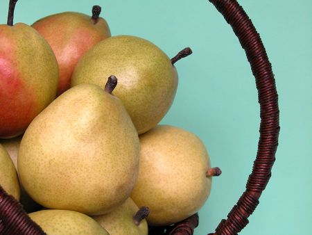 basket full of sweet pearsの写真素材