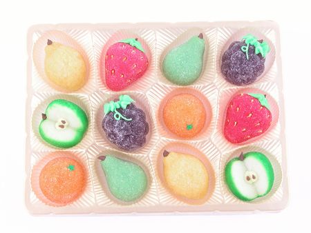 close-ups of box of fruit jellyの写真素材