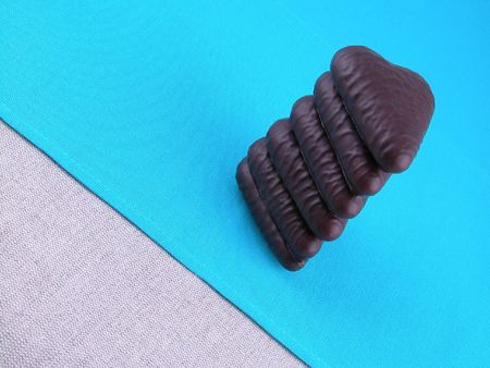 chocolate covered gingerbread heartsの写真素材