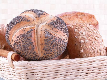 basket of fresh rolls - ready for breakfast