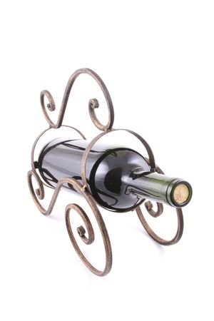 bottle of red wine isolated on whiteの写真素材