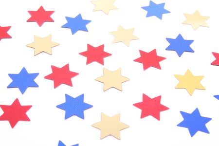 colorful confetti stars isolated on white
