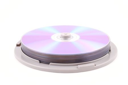 stack full of CD isolated on whiteの写真素材