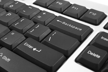 close-ups of dark keyboardの写真素材