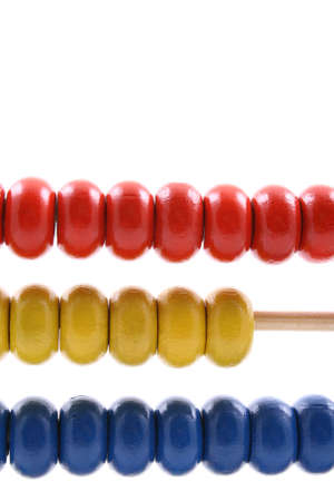 close-ups of colorful abacus isolated on white