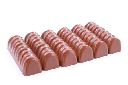 delicious chocolates isolated on white