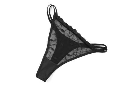 black and sexy underwear isolated on whiteの写真素材