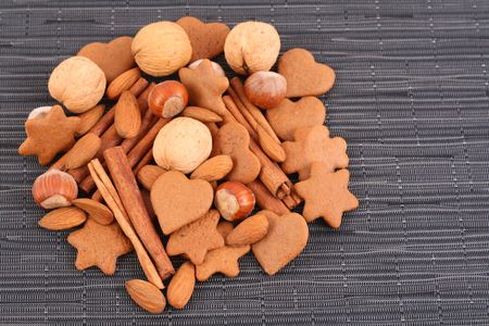 delicious cookies - gingerbreads and some sweetmeatsの写真素材