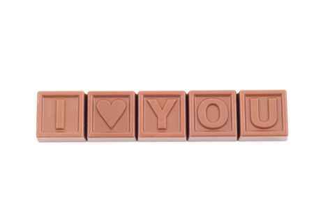 chocolates - I love you - isolated on white perfect as a gift
