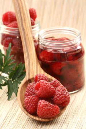 homemade preserved - raspberry syrup - alternative medicine