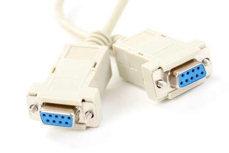 close-ups of computer cable isolated on white
