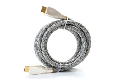 hdmi cable isolated on white - new technologyの写真素材