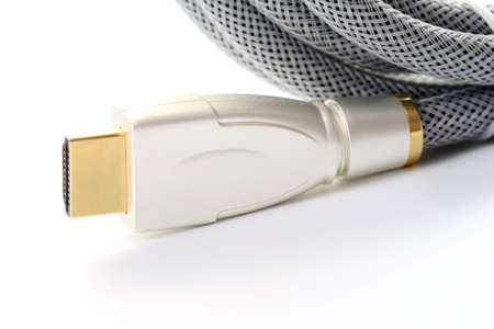 hdmi cable isolated on white - new technologyの写真素材